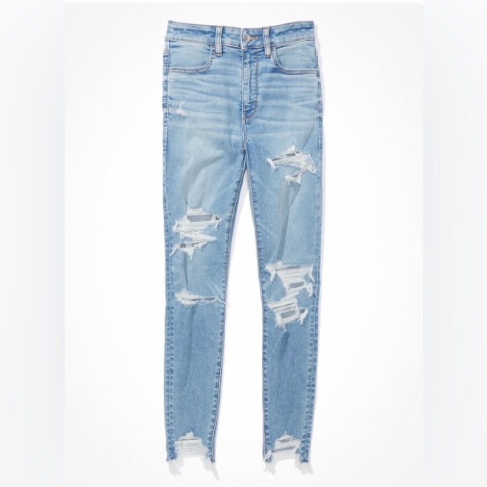 American Eagle Next Level Ripped Super High-Waisted Jeans